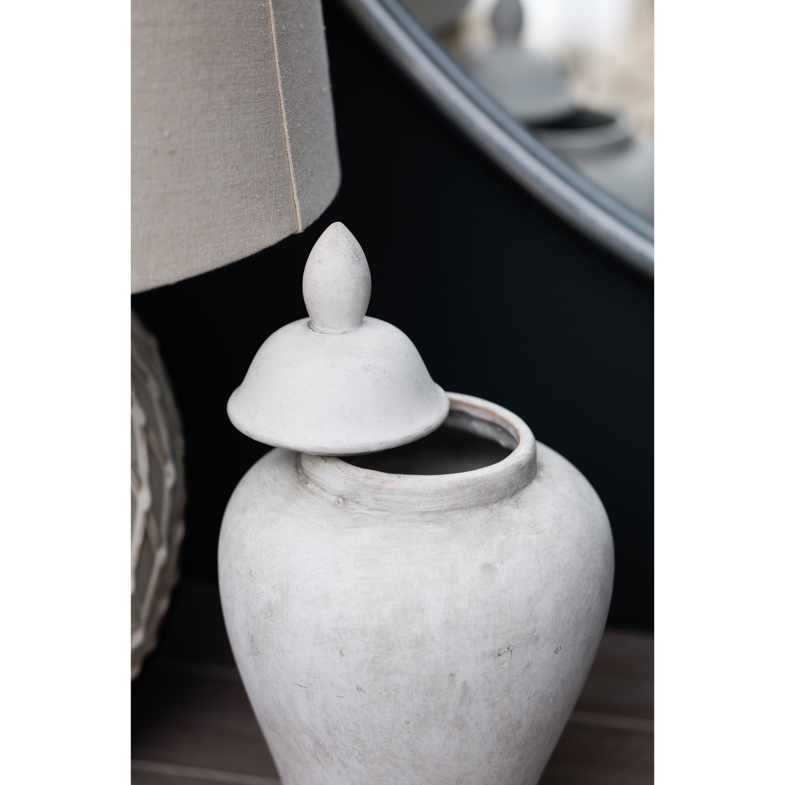 Darcy Stone Ginger Jar - Ornaments from the Quanta Home collection.