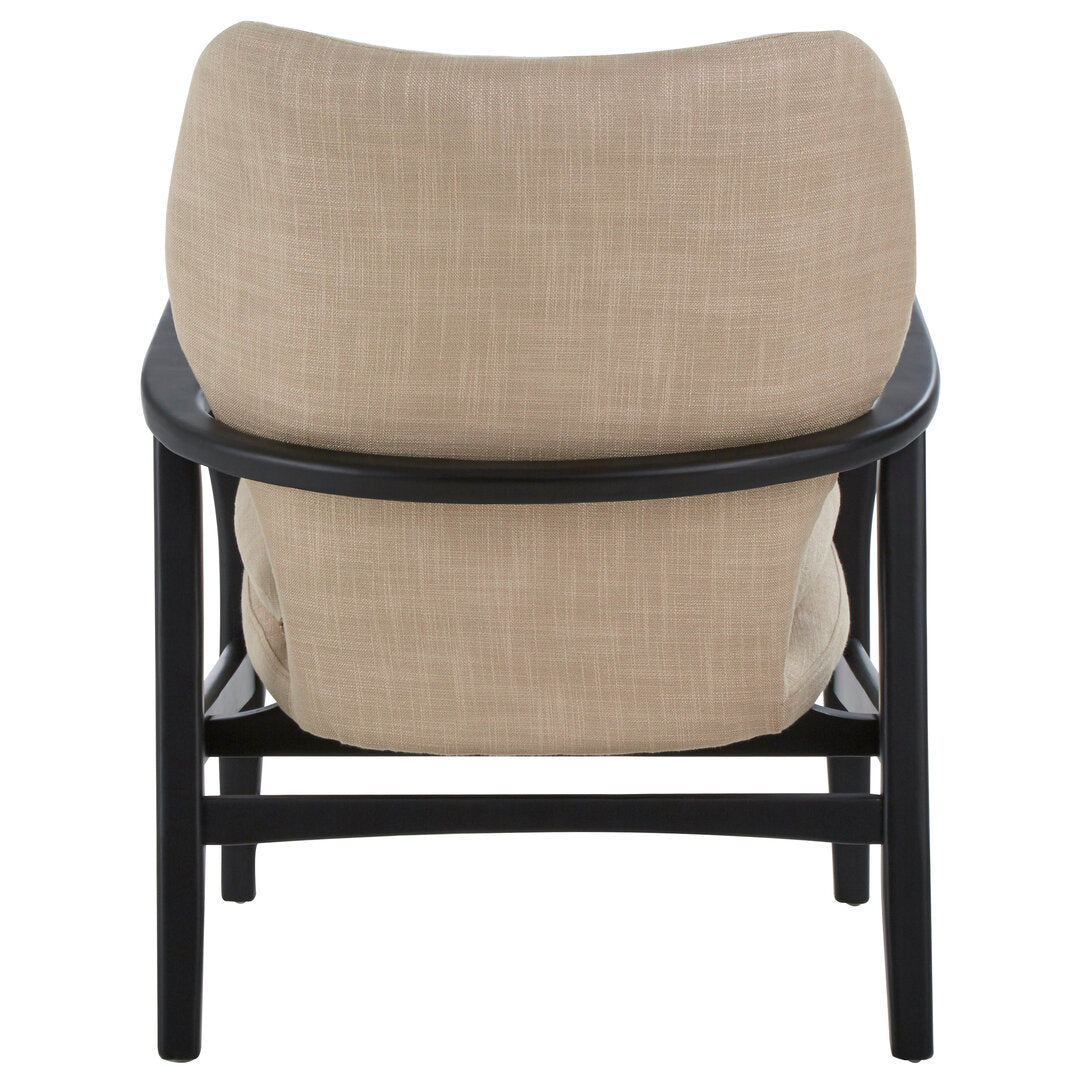 Nordic Beige Chair With Black Wooden Frame