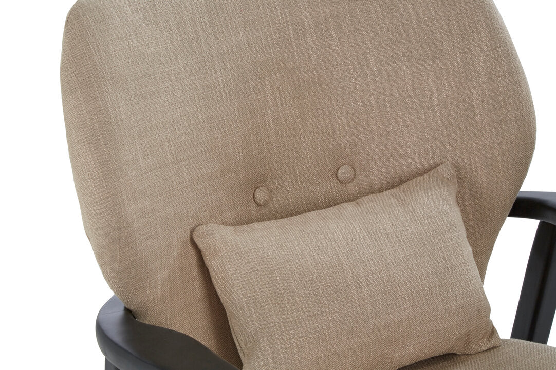 Nordic Beige Chair With Black Wooden Frame
