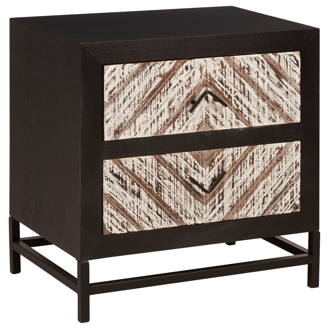 Gili Black 2 Drawer Bedside Table