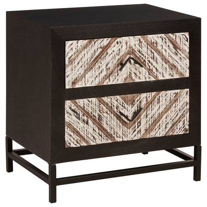 Gili Black 2 Drawer Bedside Table