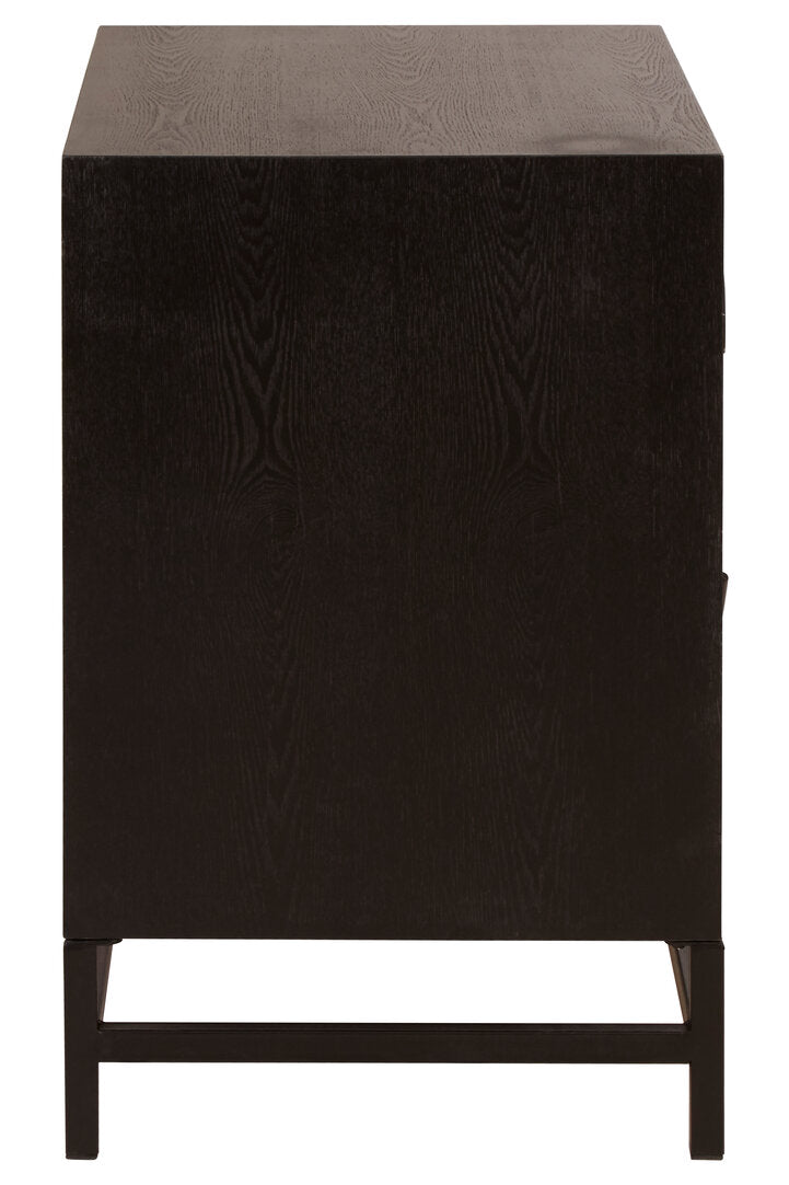 Gili Black 2 Drawer Bedside Table
