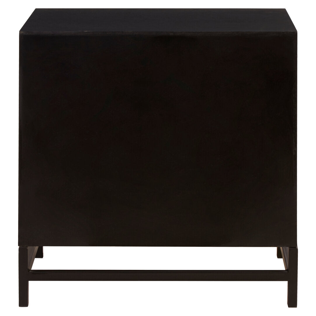 Gili Black 2 Drawer Bedside Table