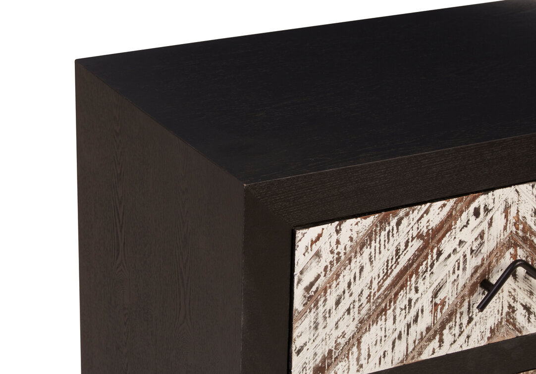 Gili Black 2 Drawer Bedside Table