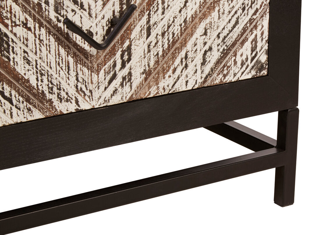 Gili Black 2 Drawer Bedside Table