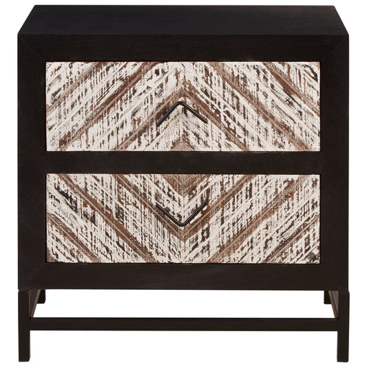 Gili Black 2 Drawer Bedside Table