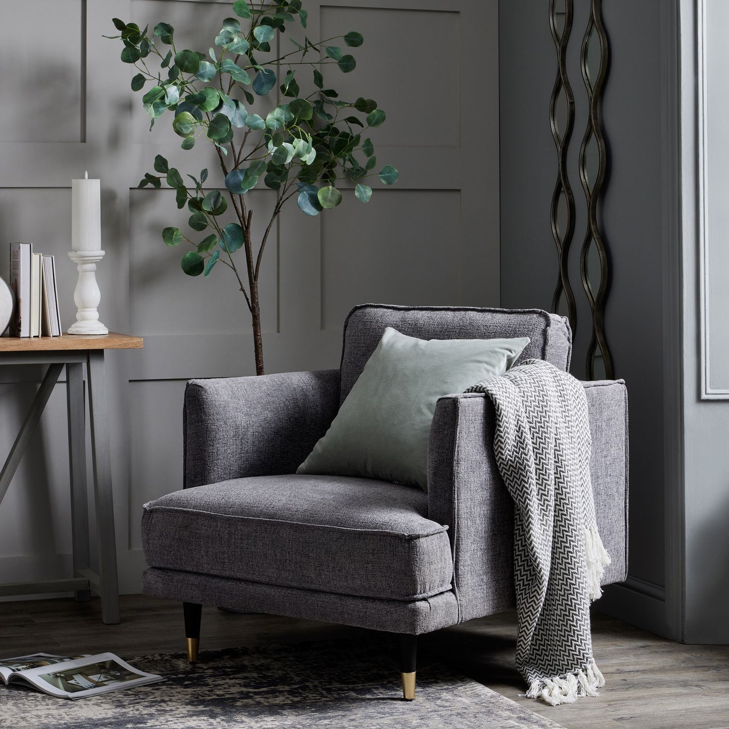 Hampton Grey Large Arm Chair - Occasional Chairs from the Quanta Home collection.