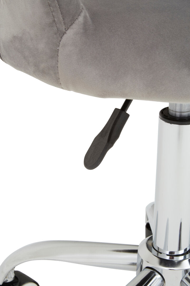 Eire Grey Velvet Home Office Chair with Curved Back