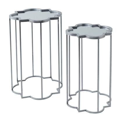 Quarter Foil Mirrored Set Of Two Side Tables - Side Tables from the Quanta Home collection.