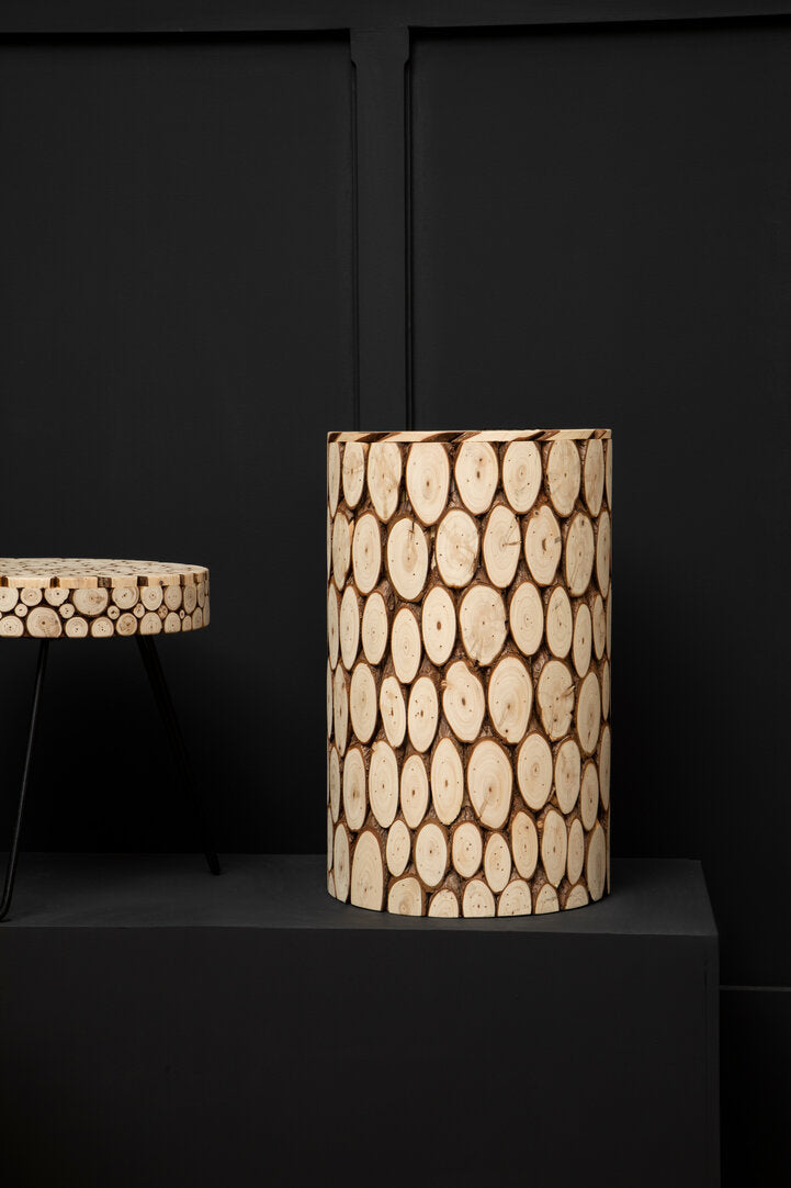 Oasis Fir Wood Side Table and Stool