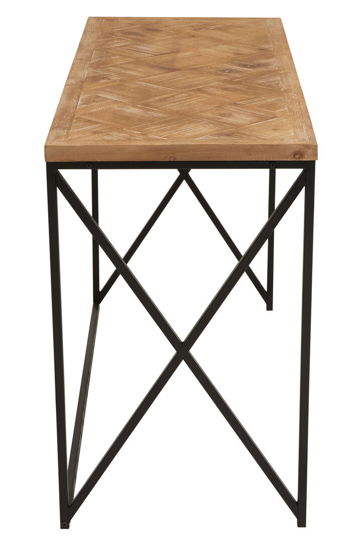 Derby Parquet Fir Wood Console Table