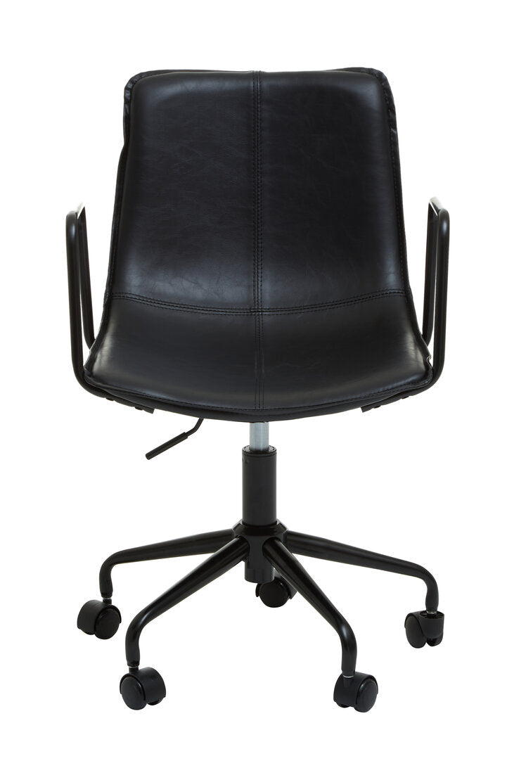 Vantage Black Leather Effect Home Office Chair