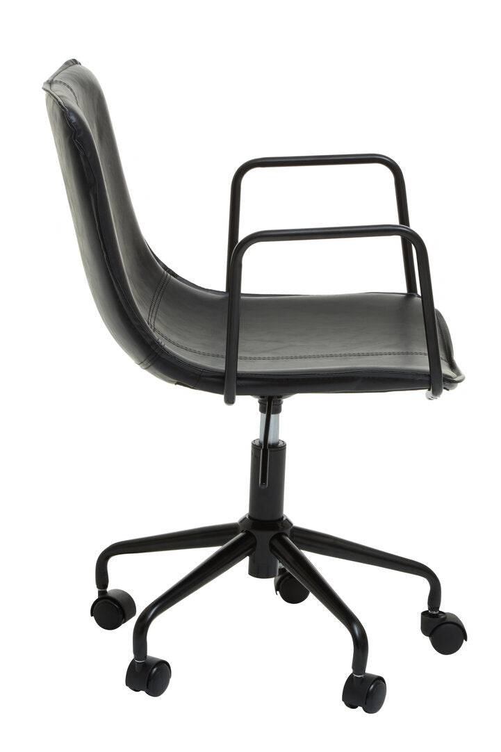 Vantage Black Leather Effect Home Office Chair
