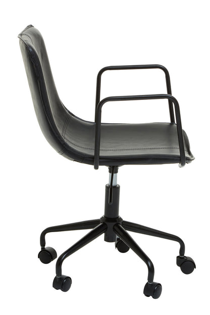 Vantage Black Leather Effect Home Office Chair