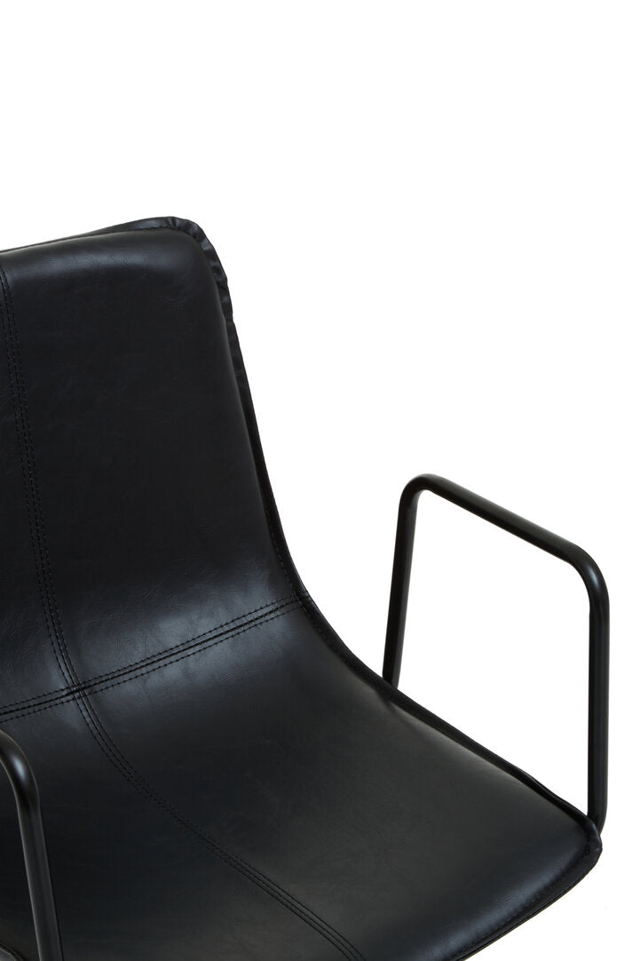 Vantage Black Leather Effect Home Office Chair