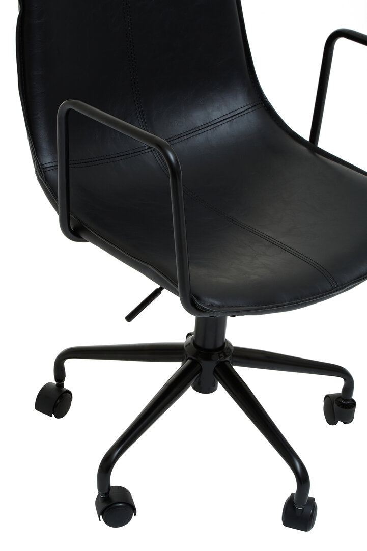 Vantage Black Leather Effect Home Office Chair
