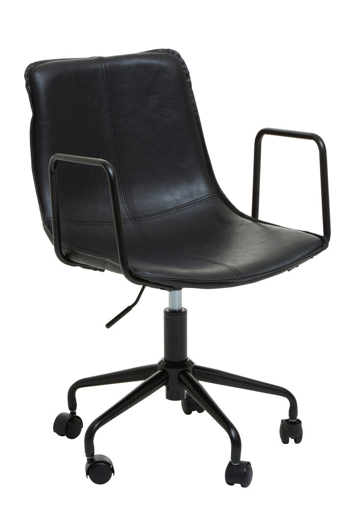 Vantage Black Leather Effect Home Office Chair