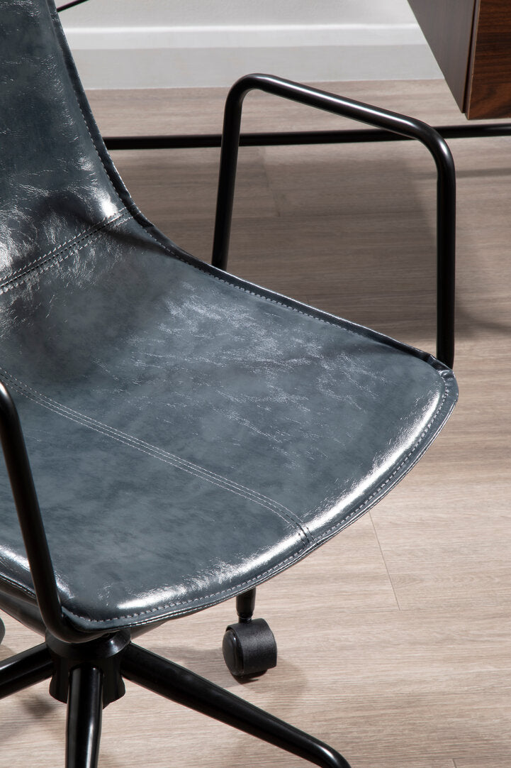 Vantage Grey Leather Effect Home Office Chair