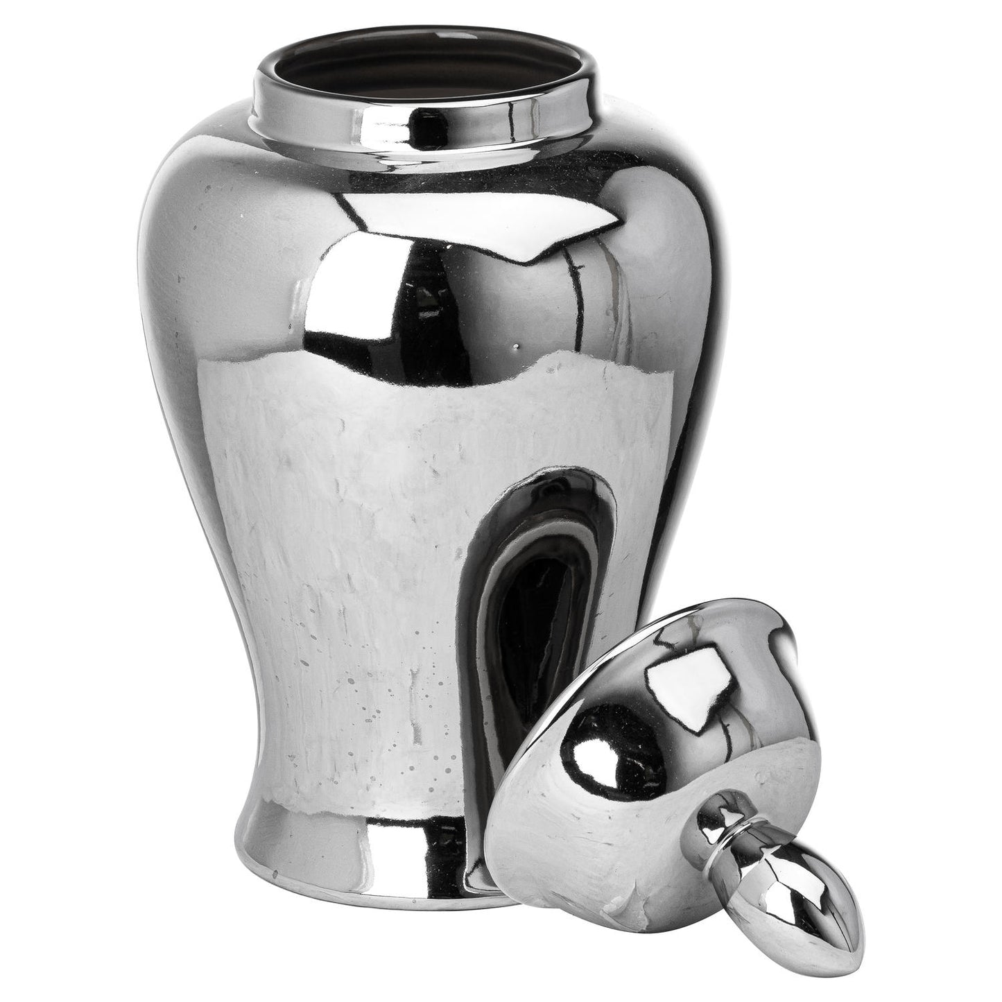 Chrome Large Ginger Jar - Silver from the Quanta Home collection.