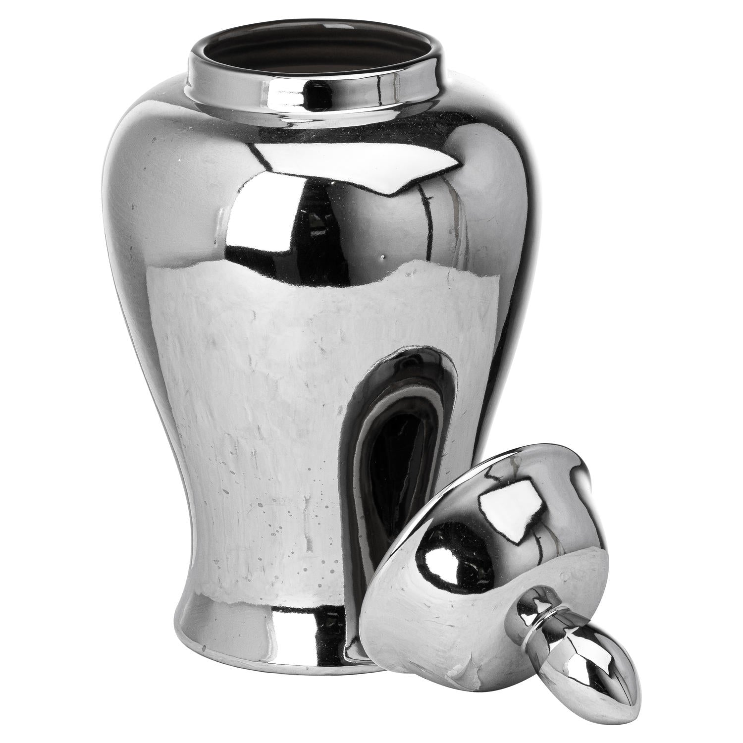 Chrome Large Ginger Jar - Silver from the Quanta Home collection.