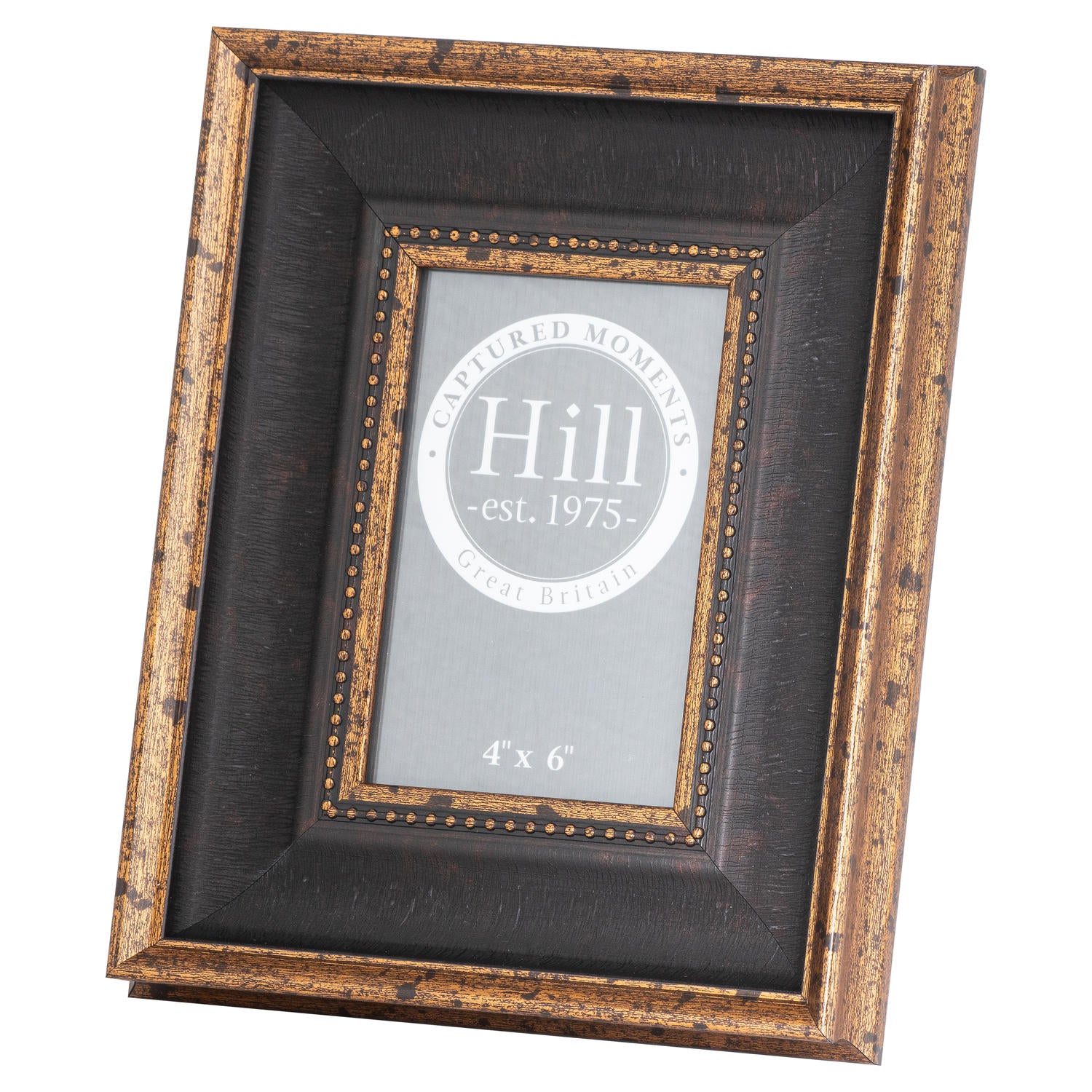 Black Antique Gold Beaded 4X6 Photo Frame - Photo Frames from the Quanta Home collection.