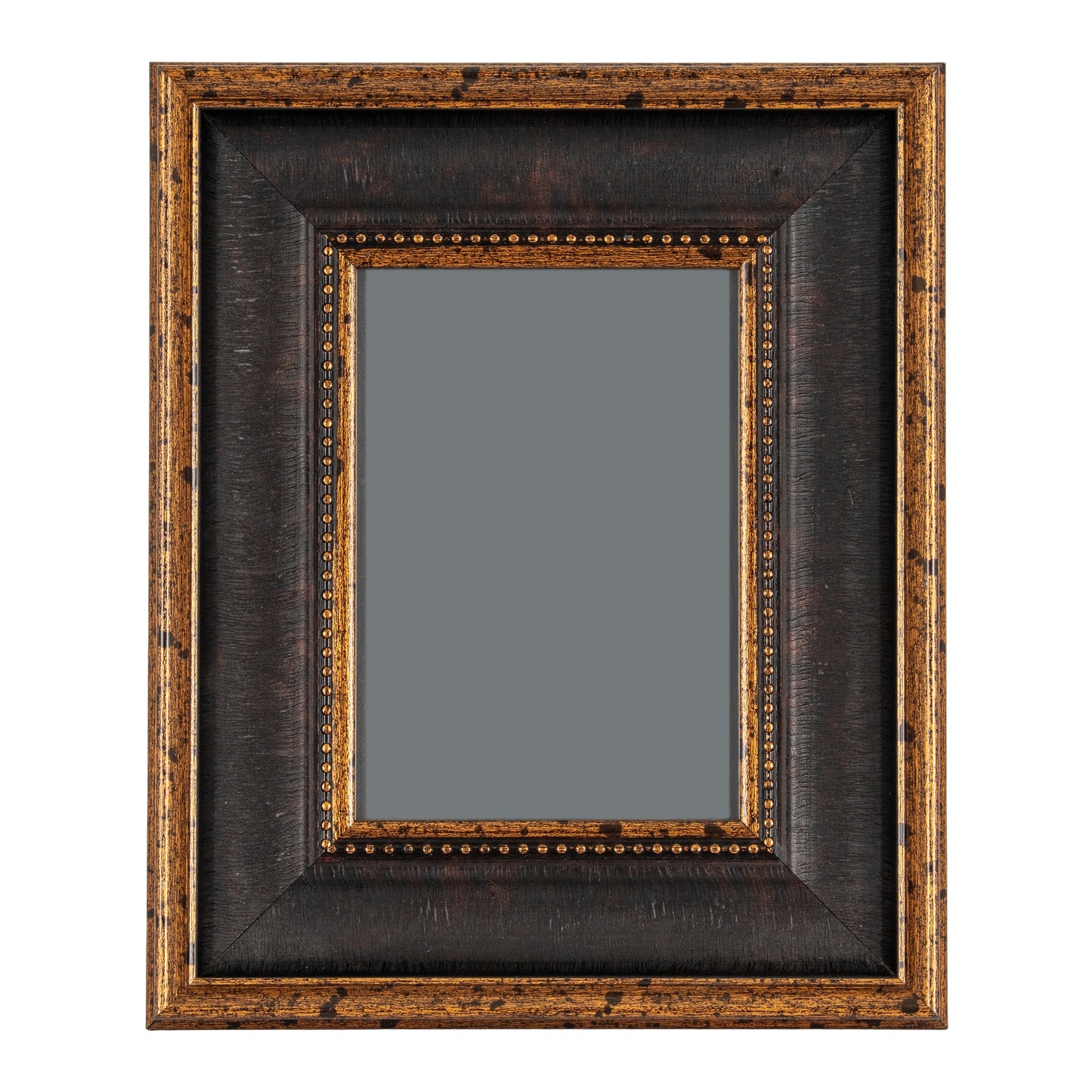 Black And Antique Gold Beaded 5X7 Photo Frame