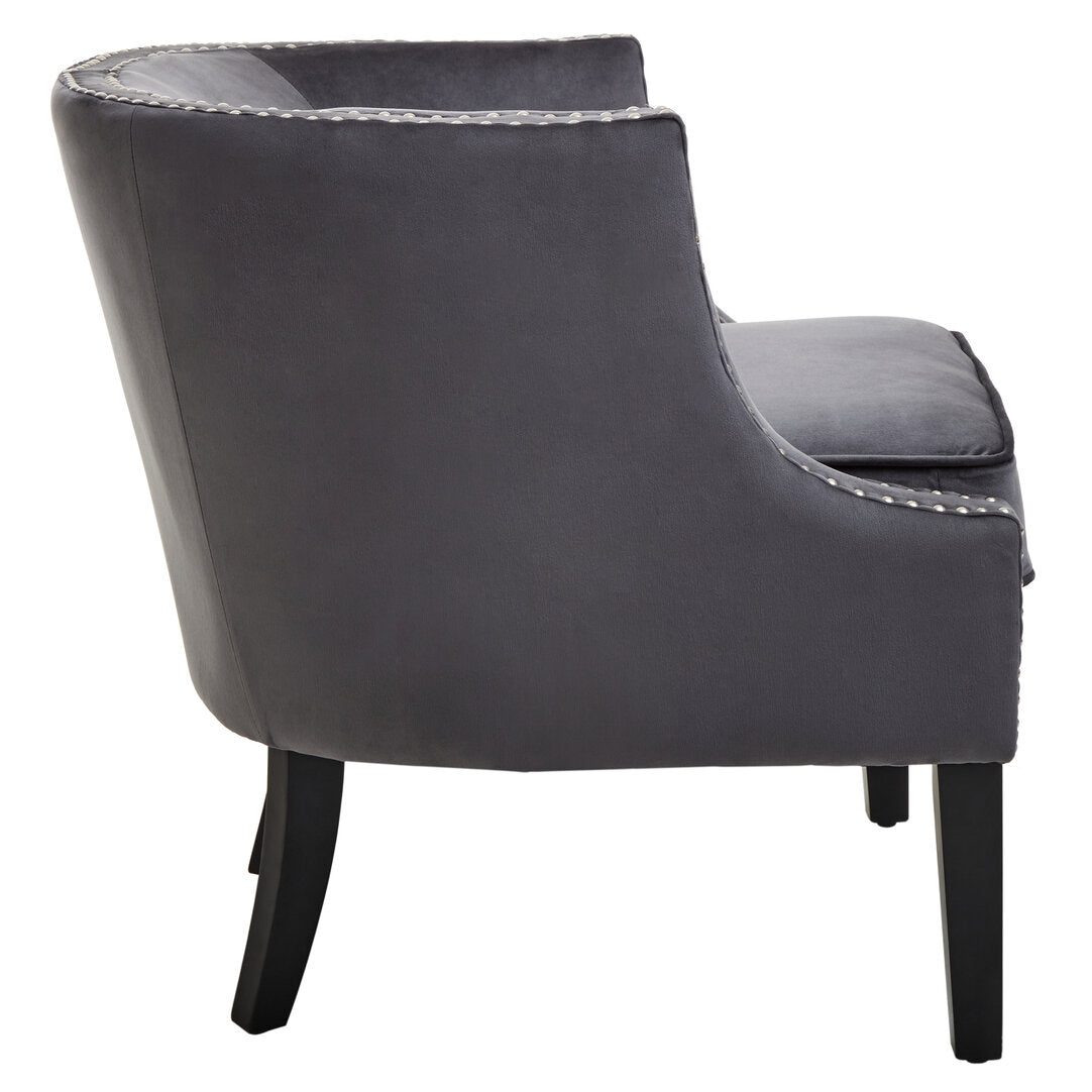 Olympia Grey Velvet Studded Chair