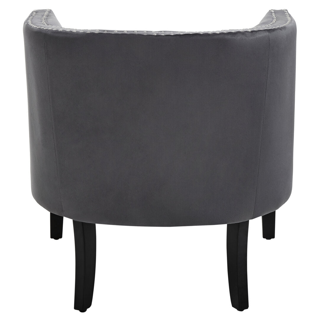 Olympia Grey Velvet Studded Chair