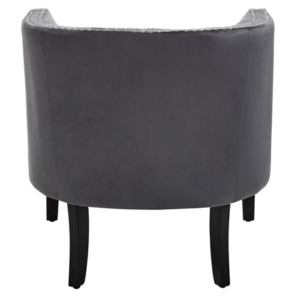 Olympia Grey Velvet Studded Chair