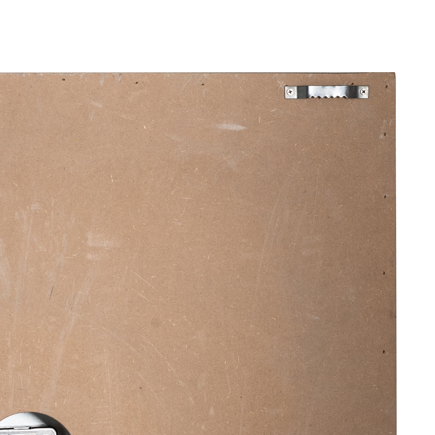 Square wall clock in classic grey frame, featuring white Roman numerals and a pre-attached mounting hook for easy installation.