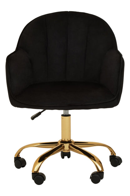 Hudson Black Velvet And Gold Base Home Office Chair
