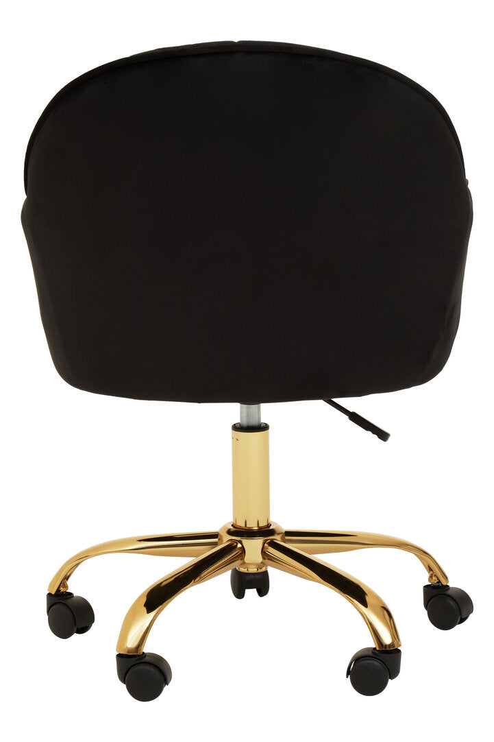 Hudson Black Velvet And Gold Base Home Office Chair