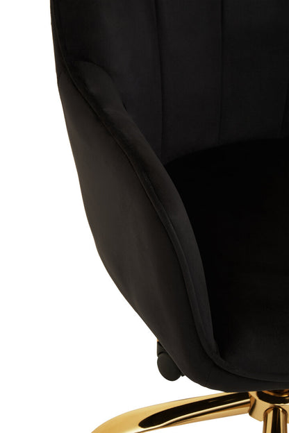 Hudson Black Velvet And Gold Base Home Office Chair