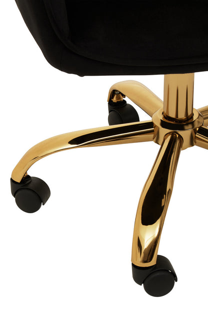 Hudson Black Velvet And Gold Base Home Office Chair