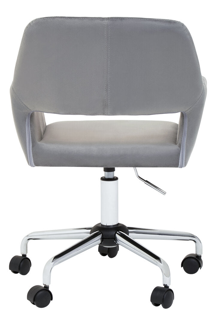 Hudson Grey Velvet And Chrome Base Home Office Chair