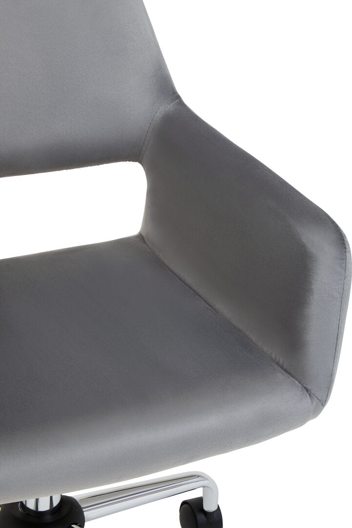 Hudson Grey Velvet And Chrome Base Home Office Chair