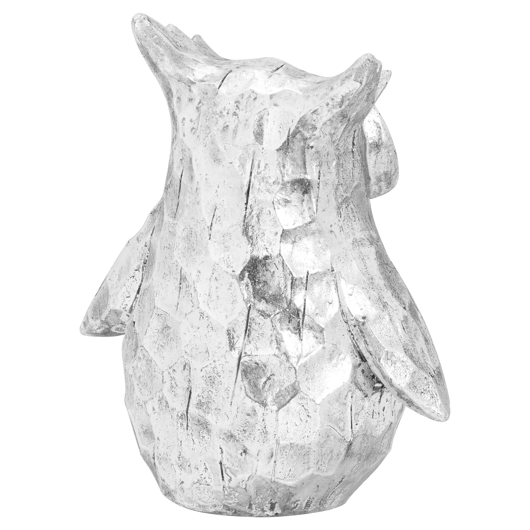Olive The Large Silver Ceramic Owl - Silver from the Quanta Home collection.