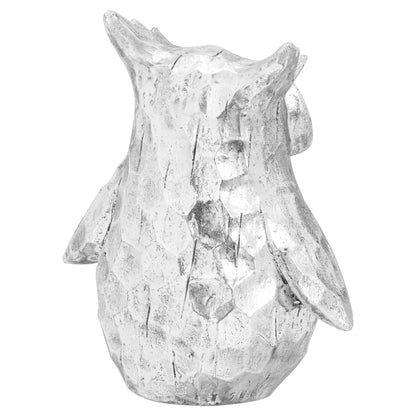 Olive The Large Silver Ceramic Owl - Silver from the Quanta Home collection.