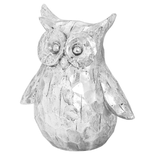 Olive The Large Silver Ceramic Owl - Silver from the Quanta Home collection.