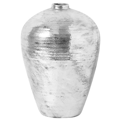 Large Hammered Silver Astral Vase - Silver from the Quanta Home collection.
