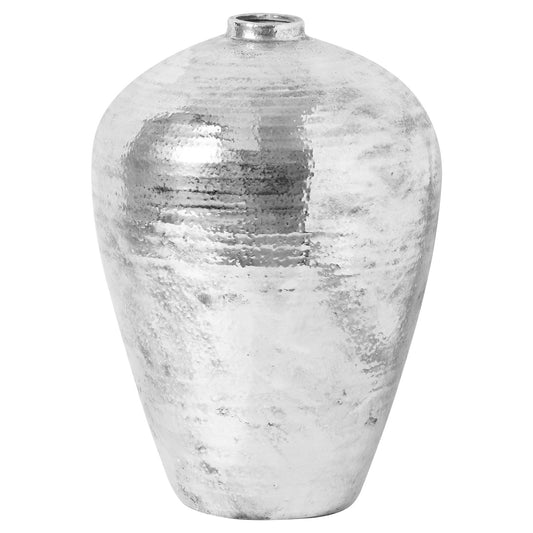 Large Hammered Silver Astral Vase - Silver from the Quanta Home collection.