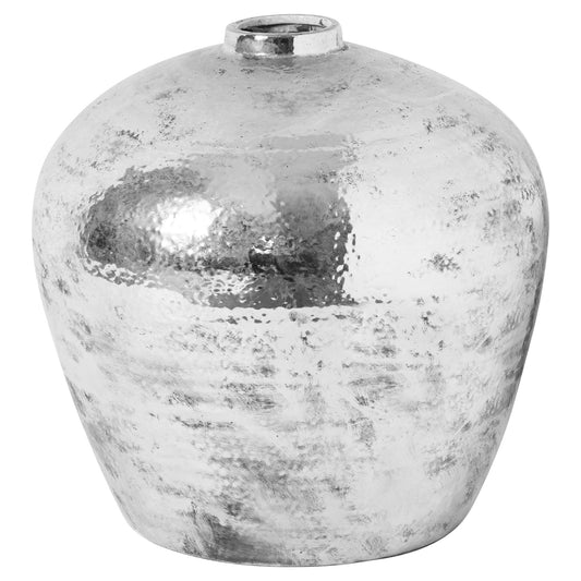 Hammered Silver Astral Vase - Silver from the Quanta Home collection.