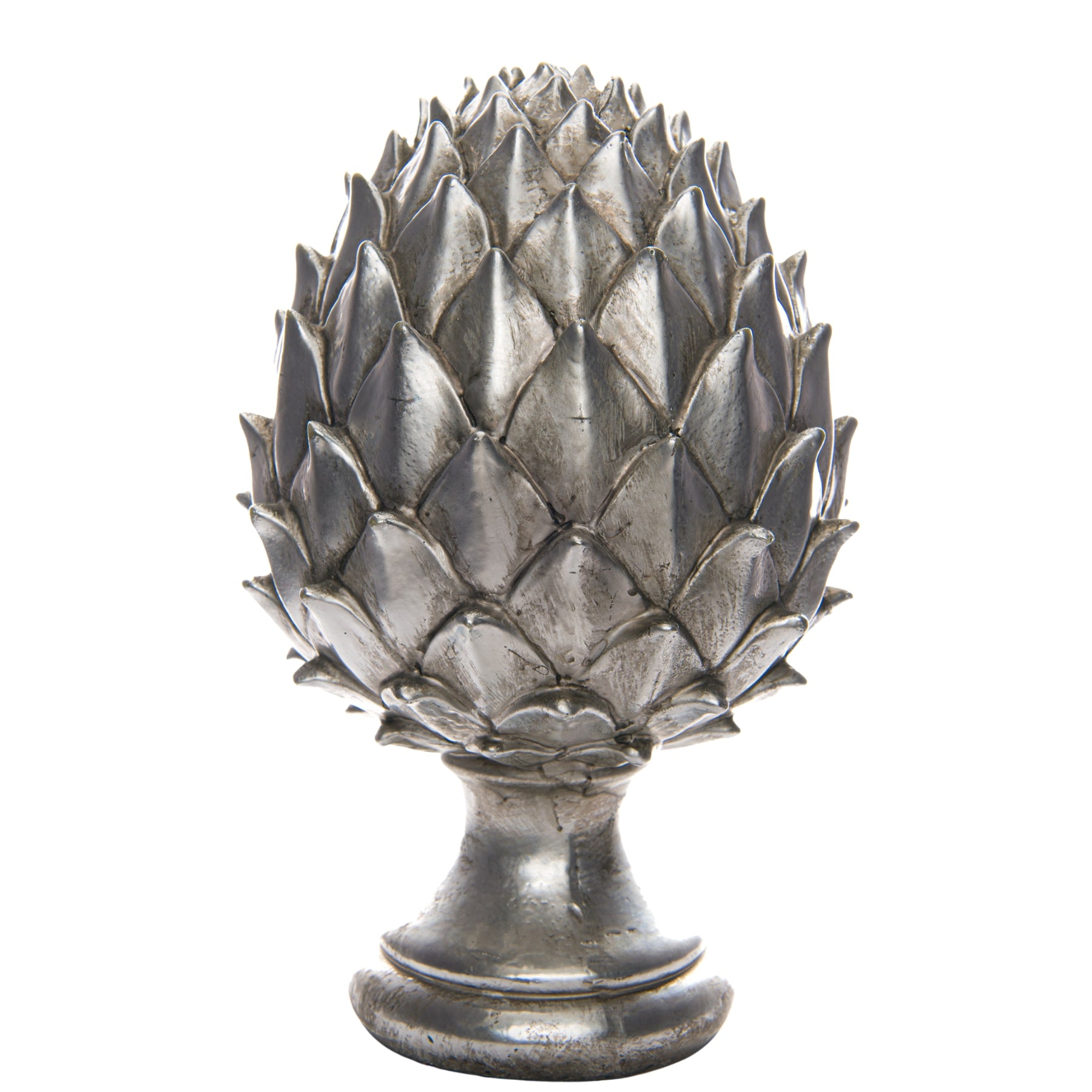 Large Silver Pinecone Finial - Silver from the Quanta Home collection.