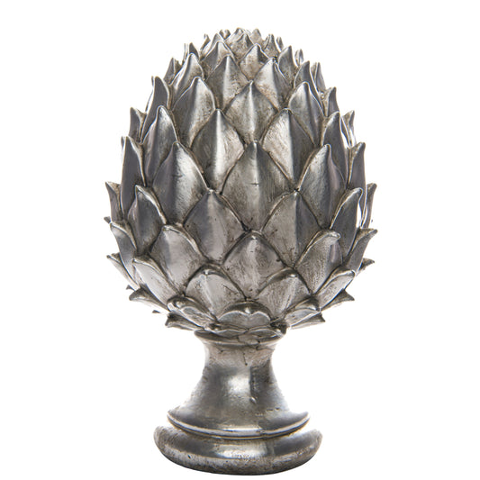Large Silver Pinecone Finial - Silver from the Quanta Home collection.
