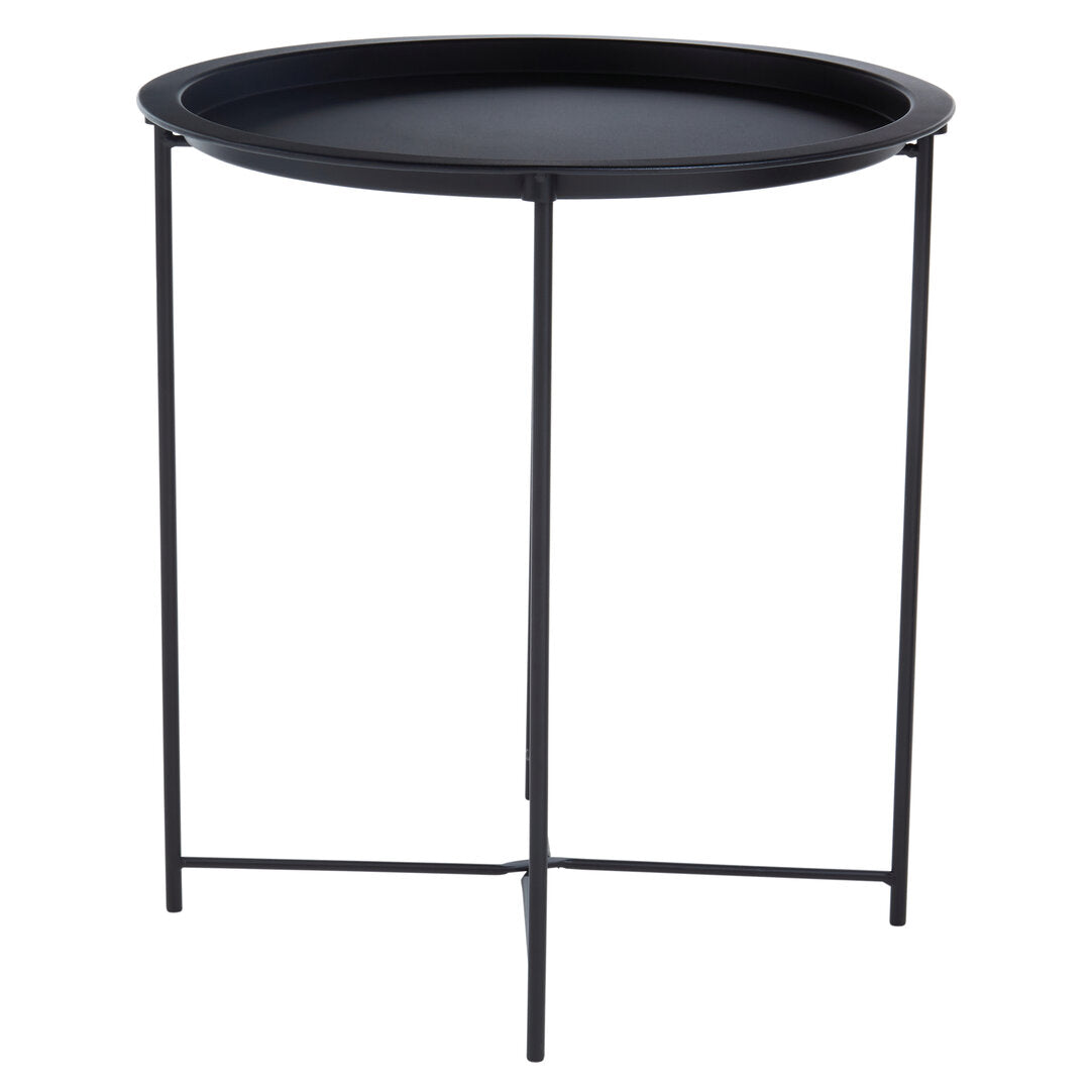 Onyx Black Metal Round Side Table