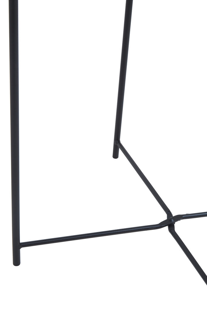Onyx Black Metal Round Side Table
