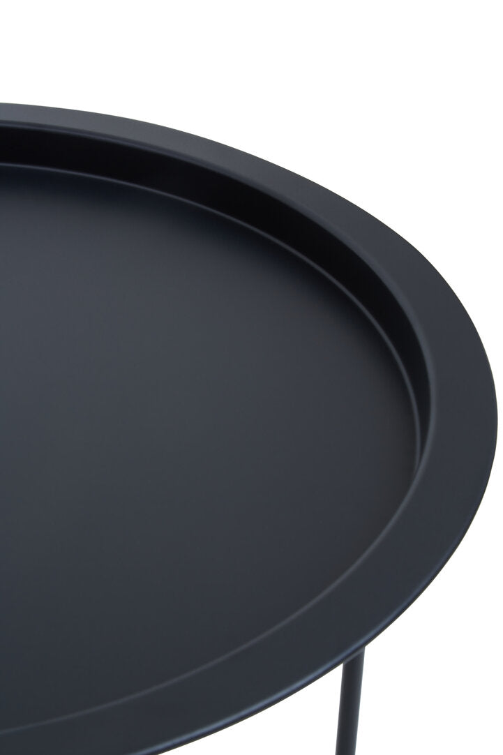 Onyx Black Metal Round Side Table