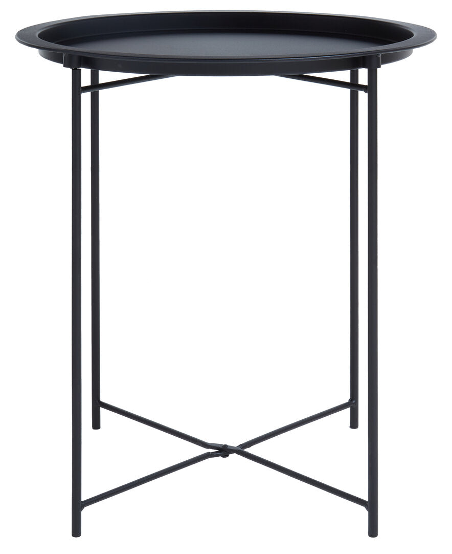 Onyx Black Metal Round Side Table