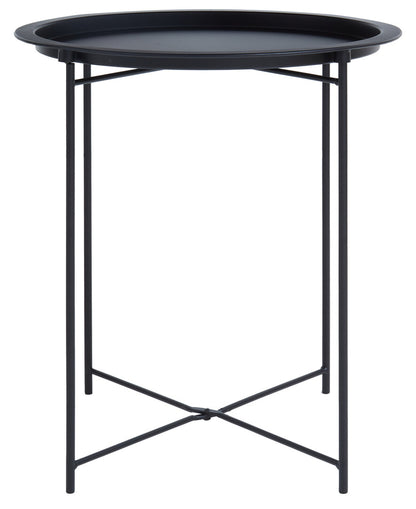 Onyx Black Metal Round Side Table