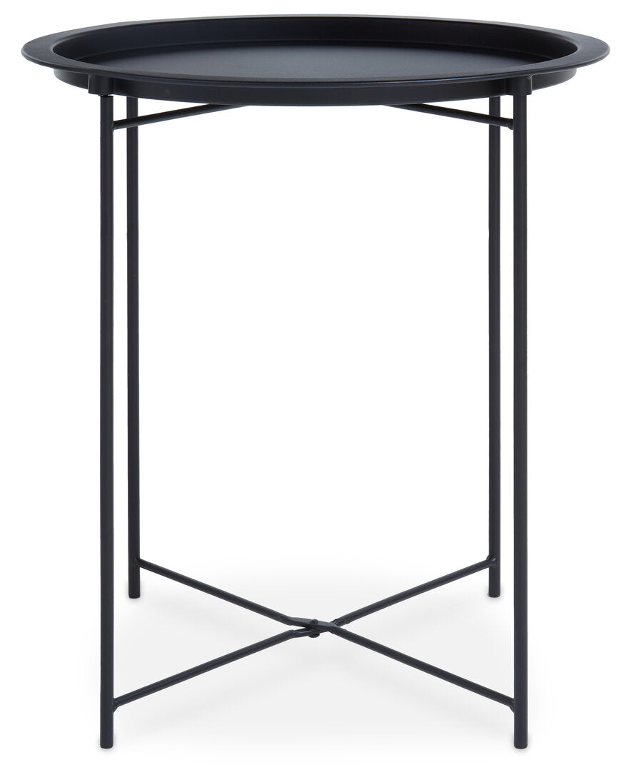 Onyx Black Metal Round Side Table